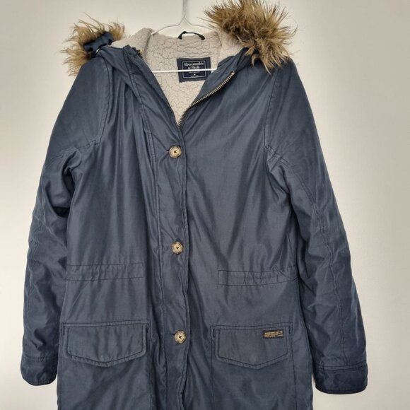 Abercrombie and Fitch Women Sherpa Lined Military Parka medium - Picture 1 of 4